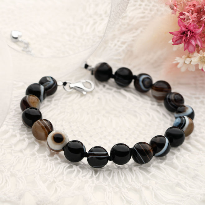 Beads of Black Eye Agate Bracelet