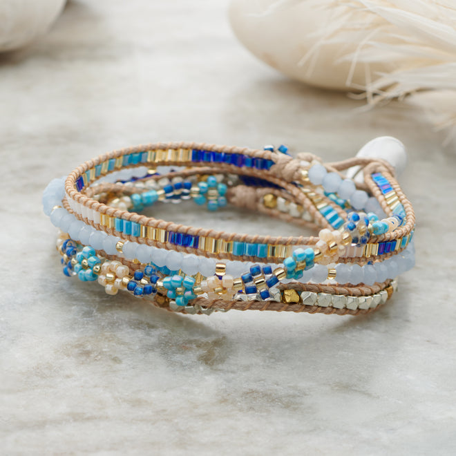 Blue Meadow Wrap Bracelet
