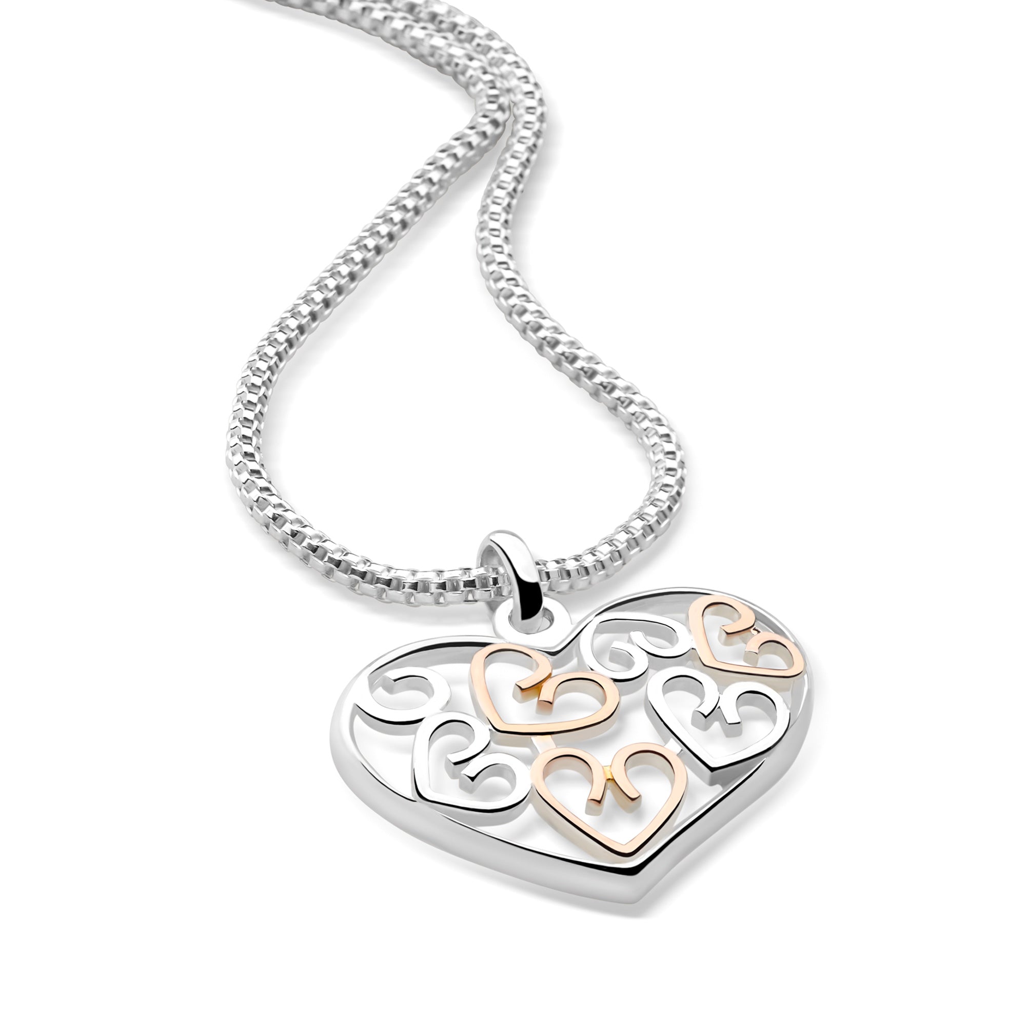 Filigree Of Love Chain Silver Necklaces CHN1337 Silver by Mail