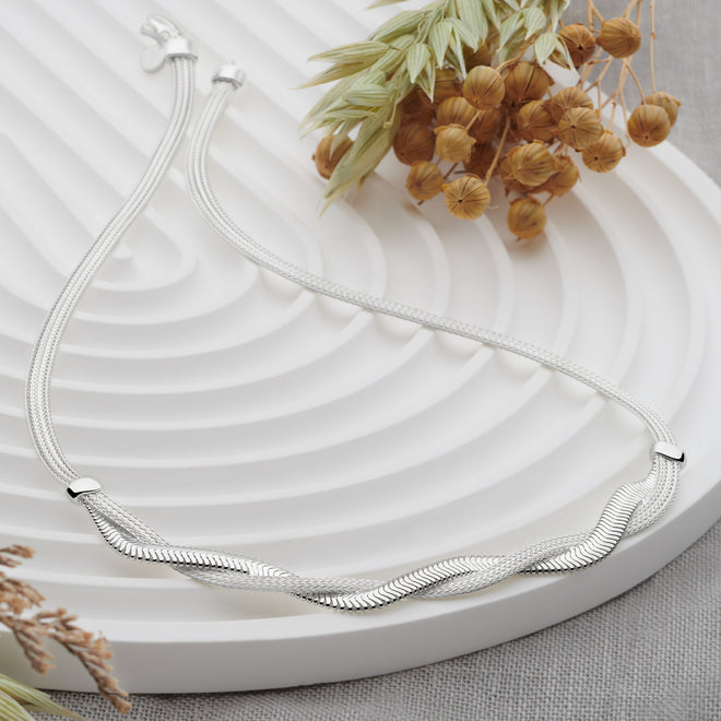 Silver Braid Necklace
