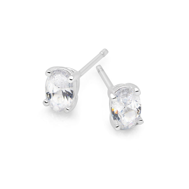 Oval Spark Studs (Clear)