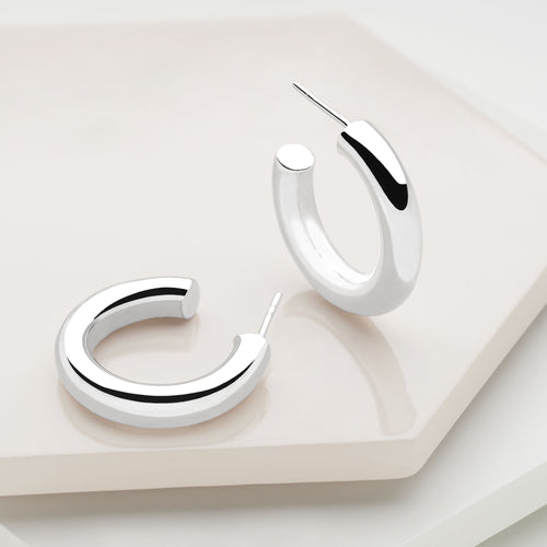 Chunky Silver Hoops