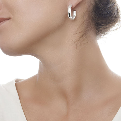 Chunky Silver Hoops