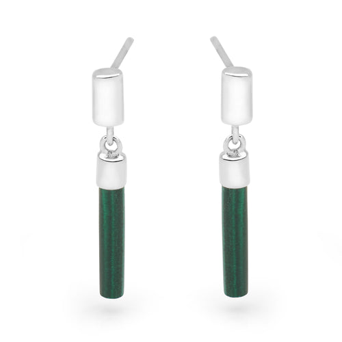 Malachite Pillar Earrings