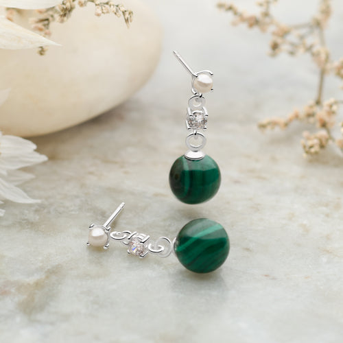 Imperial Malachite Earrings