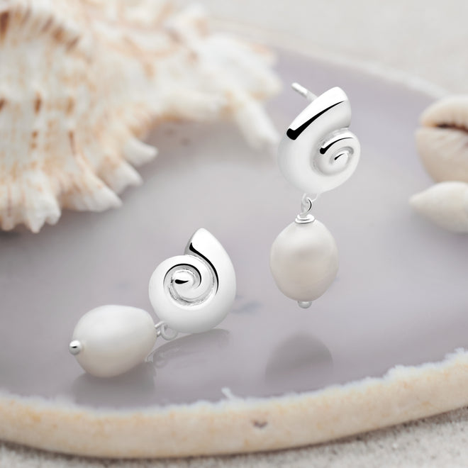 Pearly Ammonite Earrings (Large)