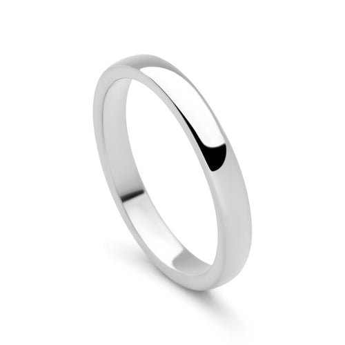 D Shaped Silver Band Ring