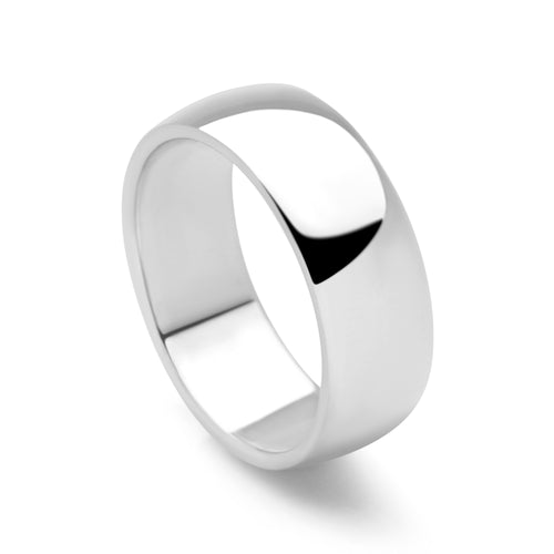 D Shaped Silver Band Ring