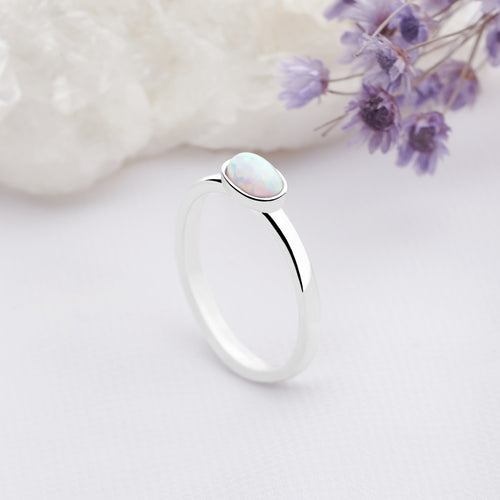 White Opalite Stack Ring