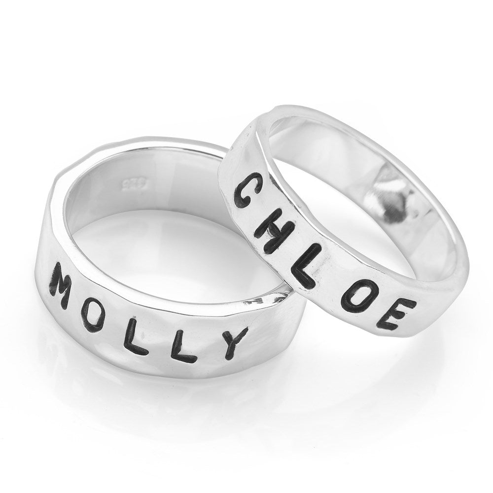 Personalised Message Ring (Silver) Silver Rings R1831 Silver by Mail