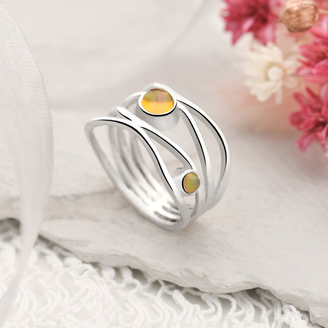 Opal Waves Ring