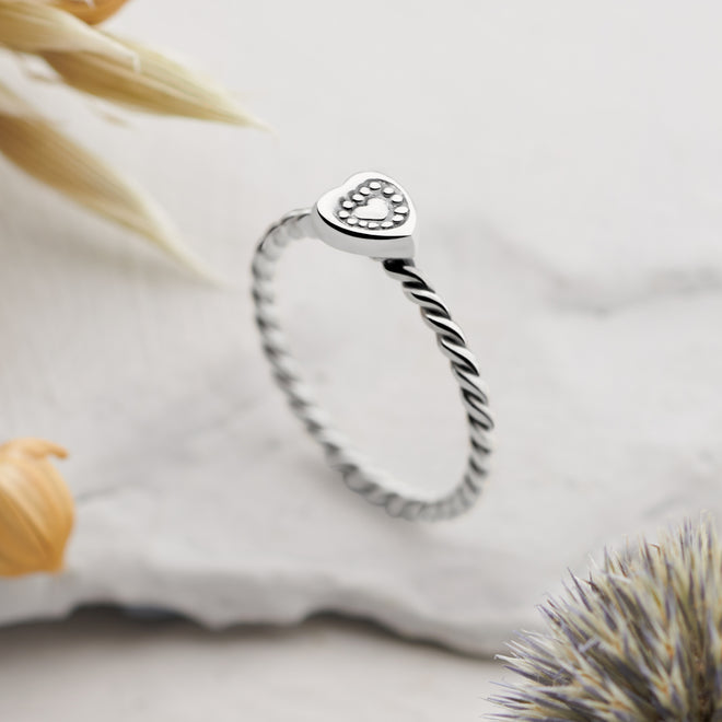 Charmed Heart Stack Ring