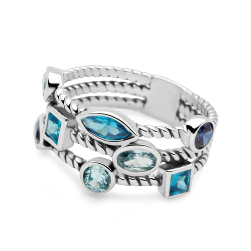 Bejewelled Blue Ring