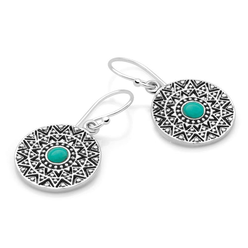 Turquoise Mandala Earrings