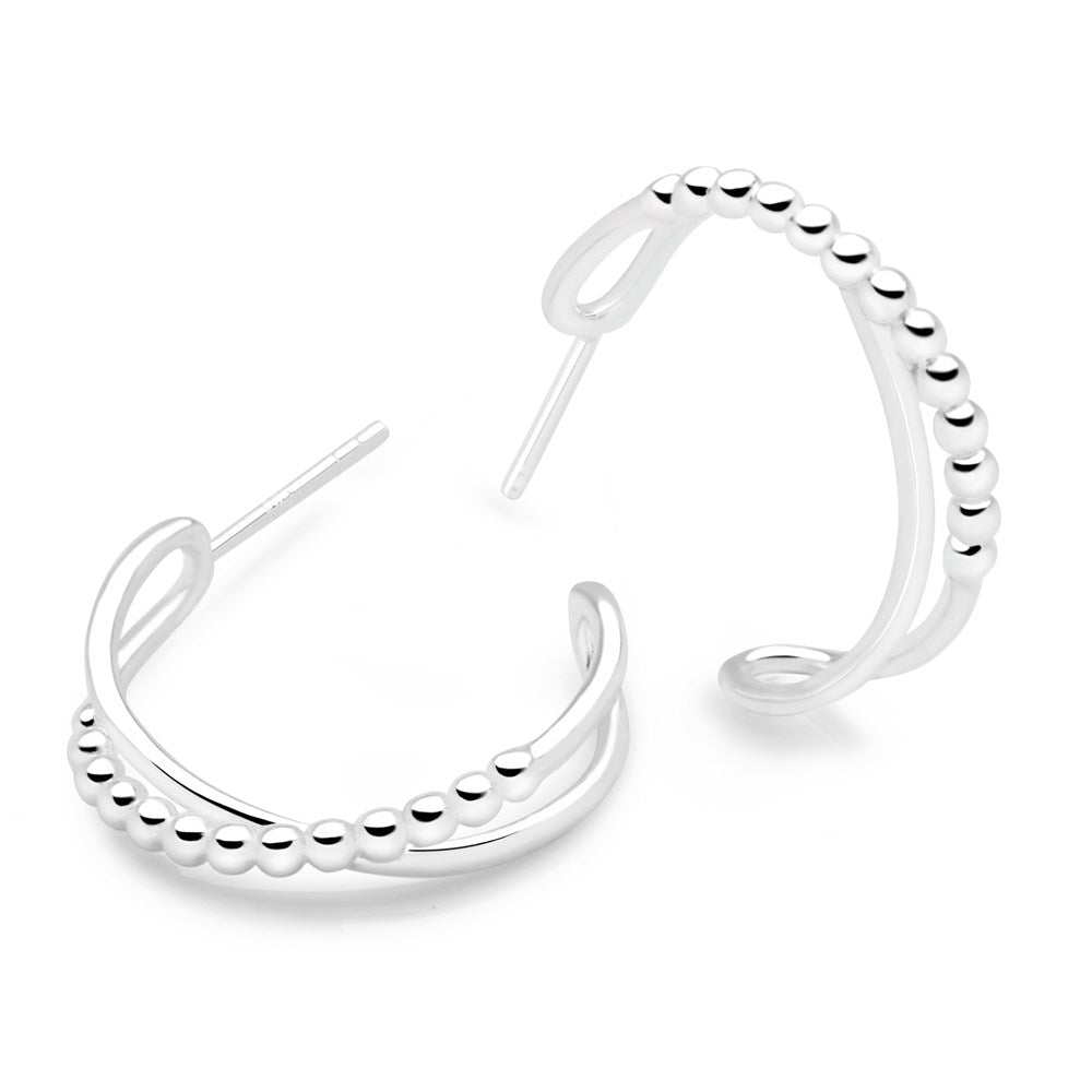 Crossover Hoops Gift Finder E5696 Silver by Mail