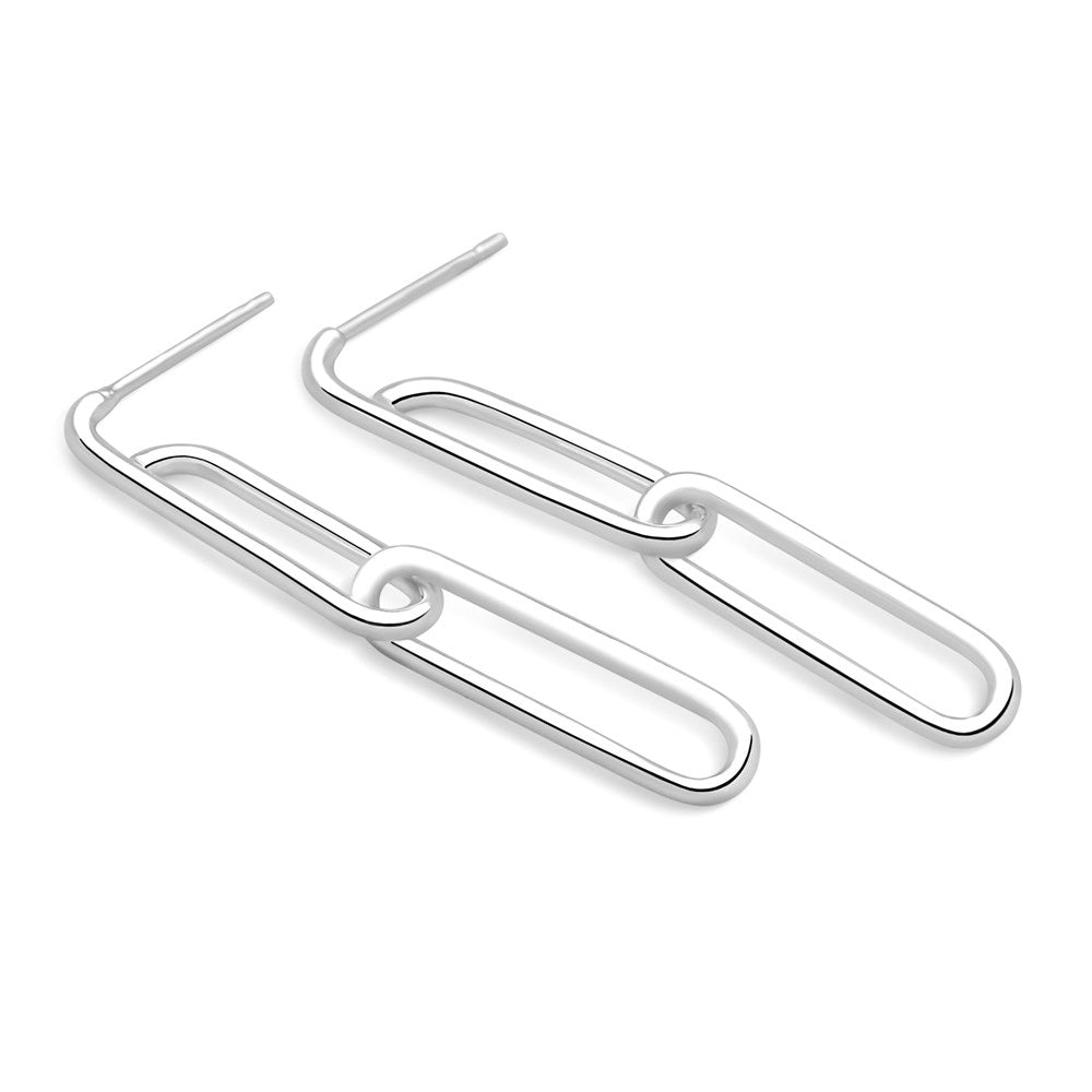 Midi Link Earrings Silver Earrings E5816 Silver by Mail