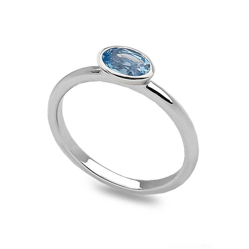 Blue Oval Stack Ring