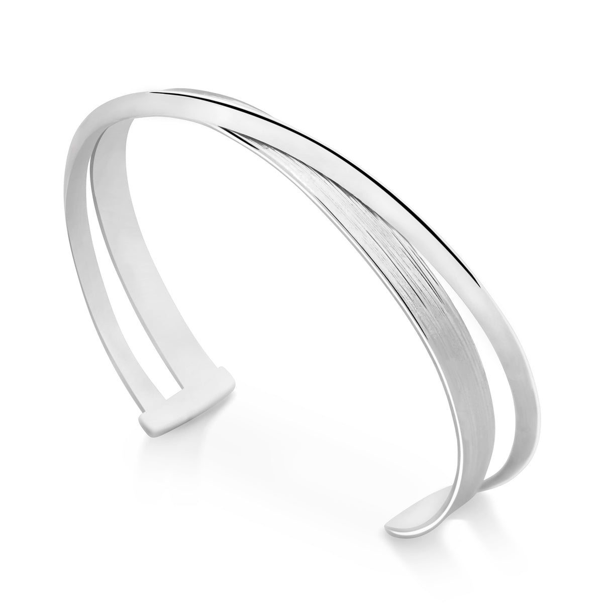 Crossed Bangle – Silver by Mail