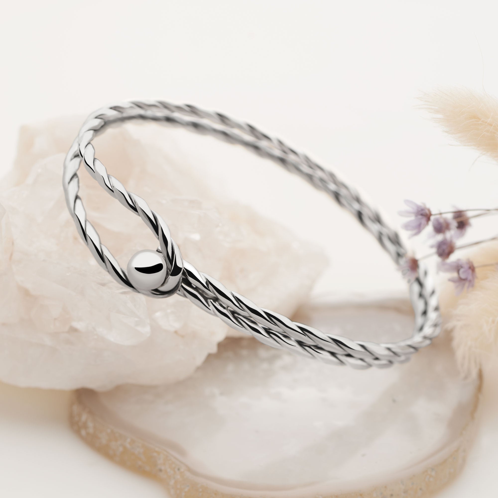 Dovetail Rope Bangle Silver Bangles BGL848 Silver By Mail dovetail-rope-bangle-silver-bangles-bgl848-silver-by-mail