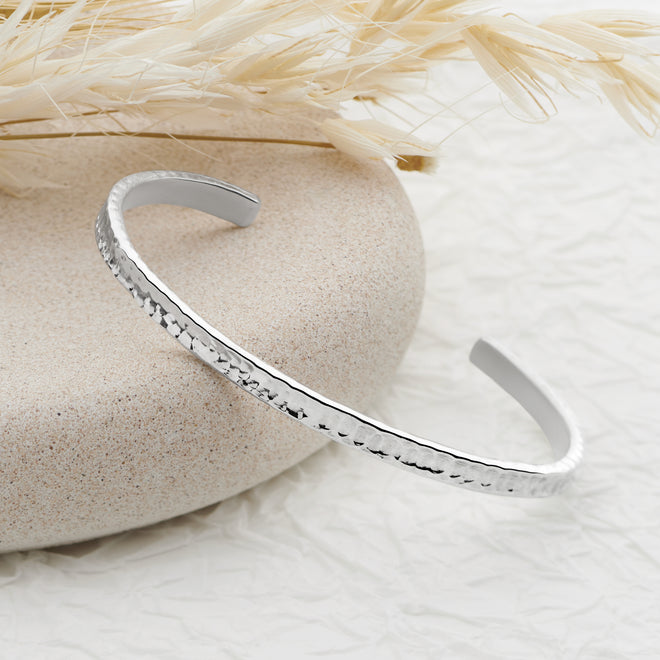 Honeycomb Silver Bangle