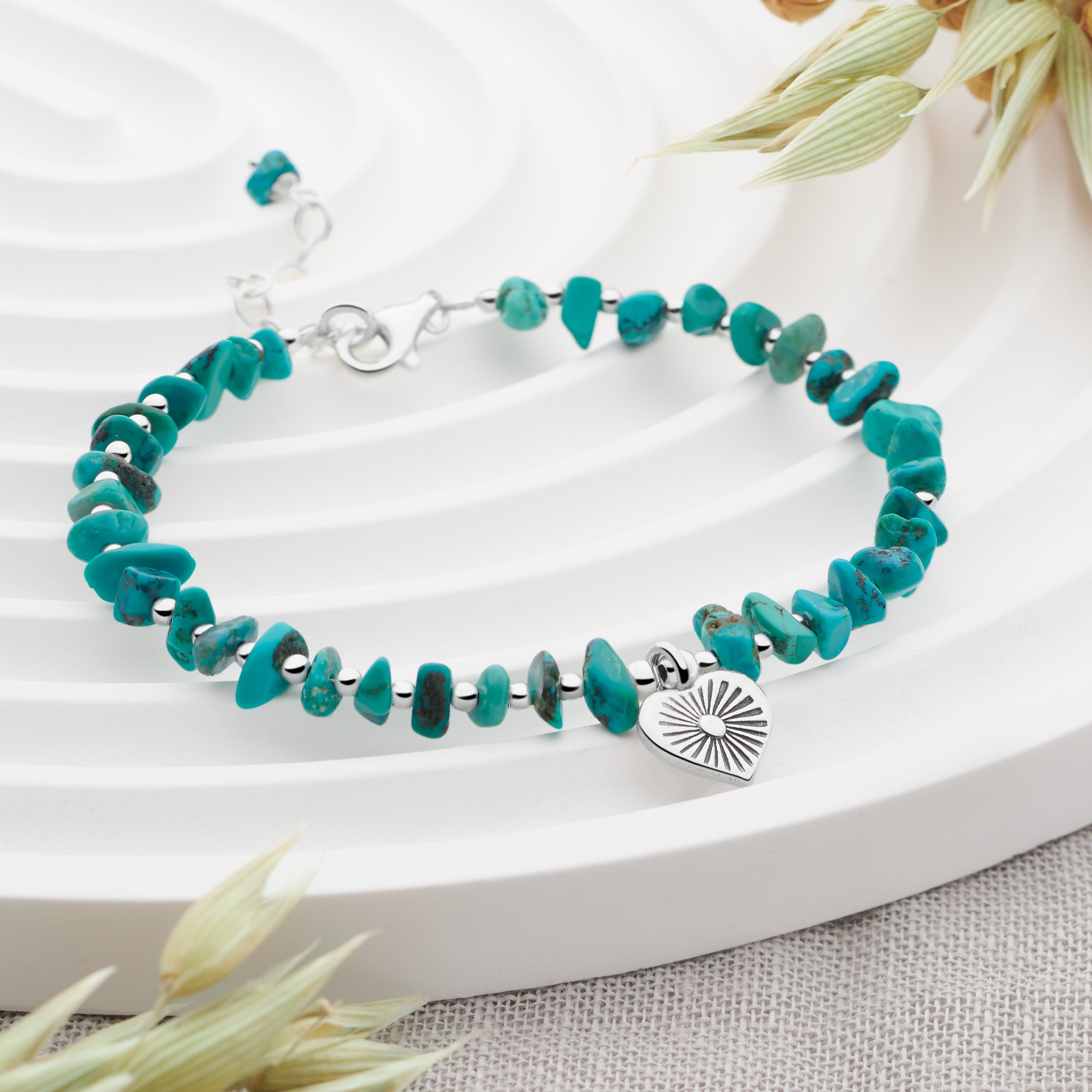 Turquoise In Love Bracelet – Silver by Mail