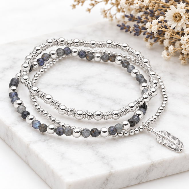 Feather Bracelet Stack