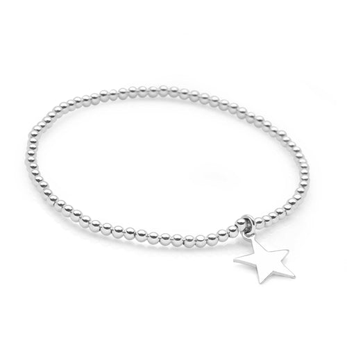White Pearl Charm Stack Bracelets