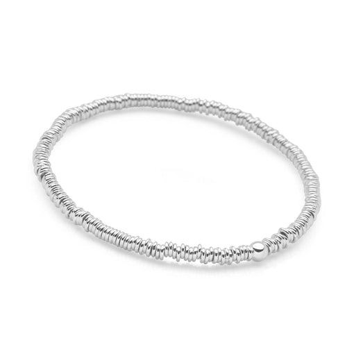 White Pearl Charm Stack Bracelets