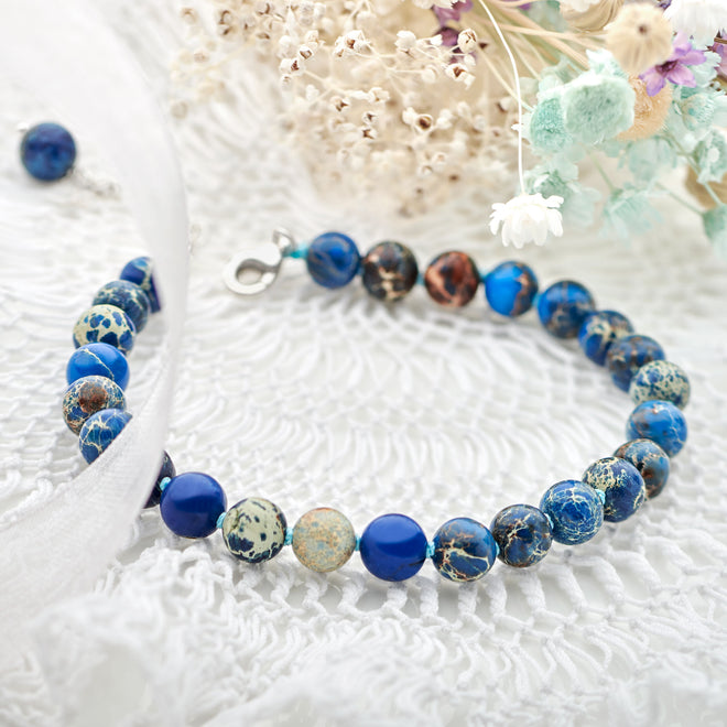 Beaded Blue Variscite Bracelet