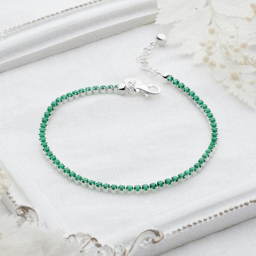 Tennis Bracelet (Emerald Green)
