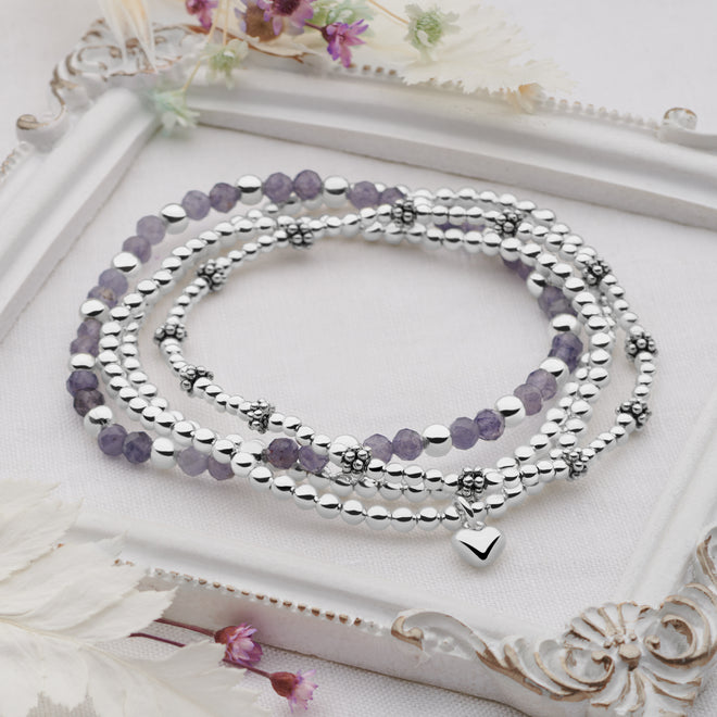 Iolite Love Bracelet Stack