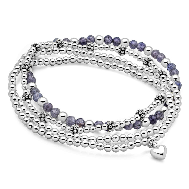 Iolite Love Bracelet Stack