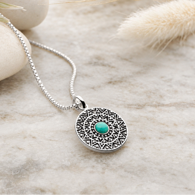 Turquoise Mandala Necklace