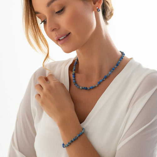 Beaded Blue Variscite Necklace (Short)