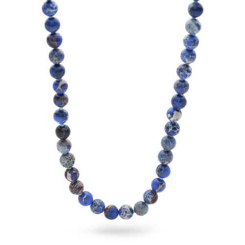 Beaded Blue Variscite Necklace (Long)