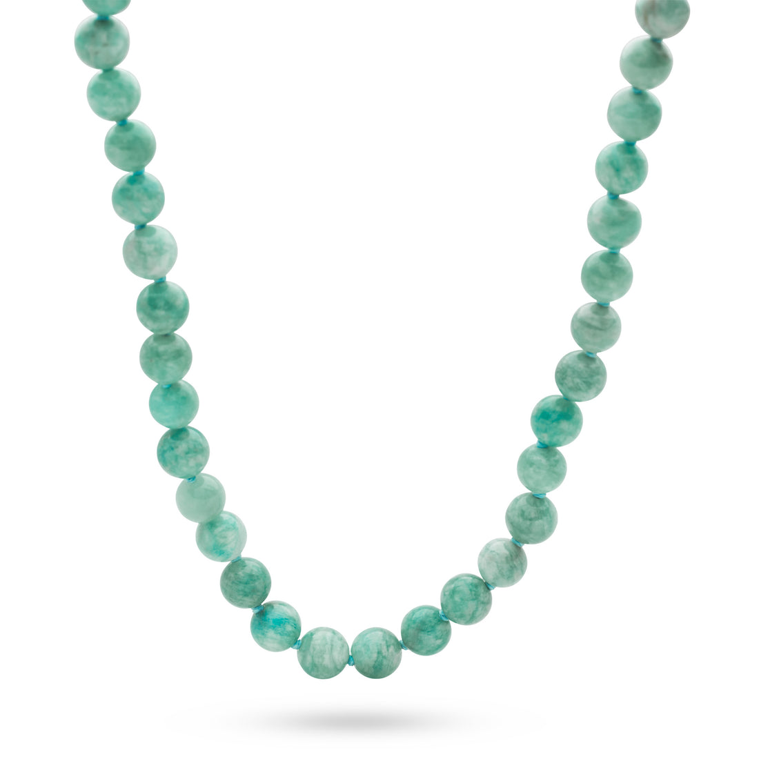 Beaded Amazonite Necklace (Long) Silver by Mail