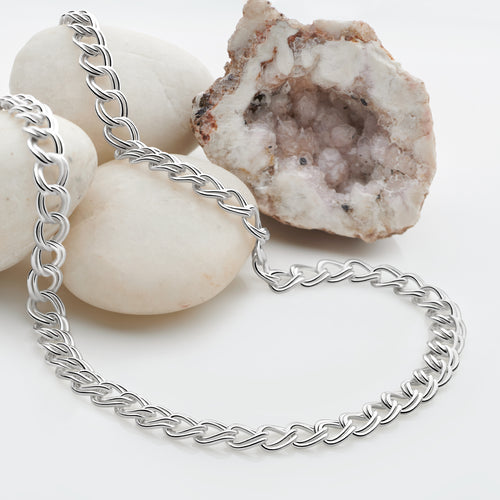 Double Parallel Chain – Silver by Mail