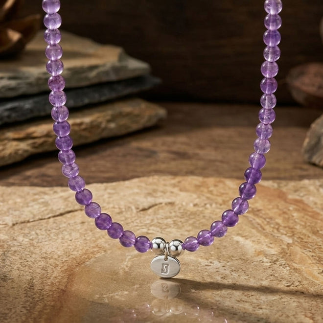 Bodhi Beads Necklace (Amethyst)