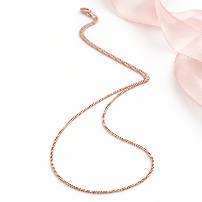 Rose Gold Plate Curb Chain 40cm