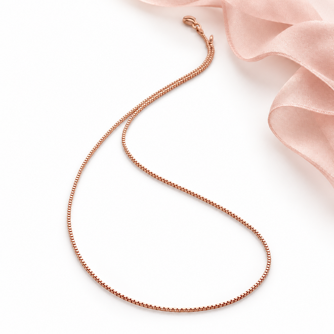 Rose Gold Box Chain 45cm