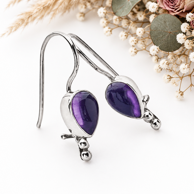 Amethyst Tear Earrings