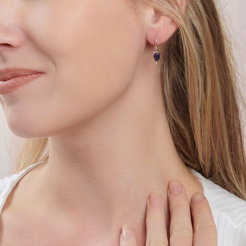 Amethyst Tear Earrings