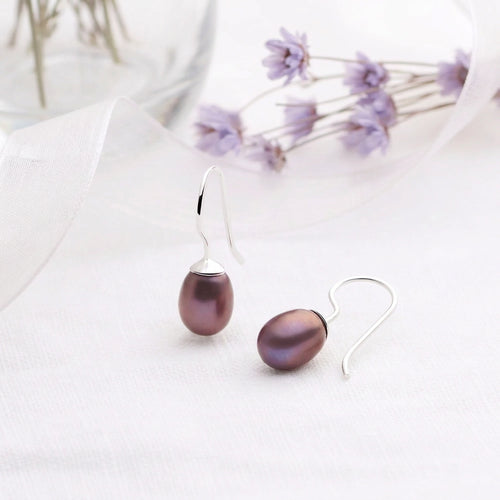 Le Pearl Drops Earrings (Grey Pearl)