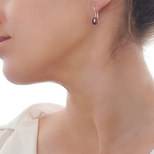 Le Pearl Drops Earrings (Grey Pearl)