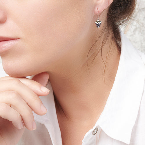 Silver Pine Cone Earrings