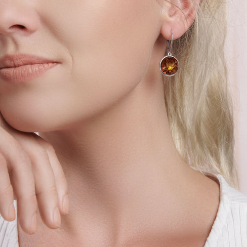 Amber Tree of Life Earrings