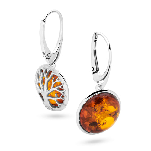 Amber Tree of Life Earrings