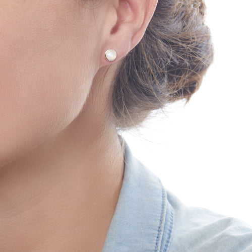 Moonstone Button Studs