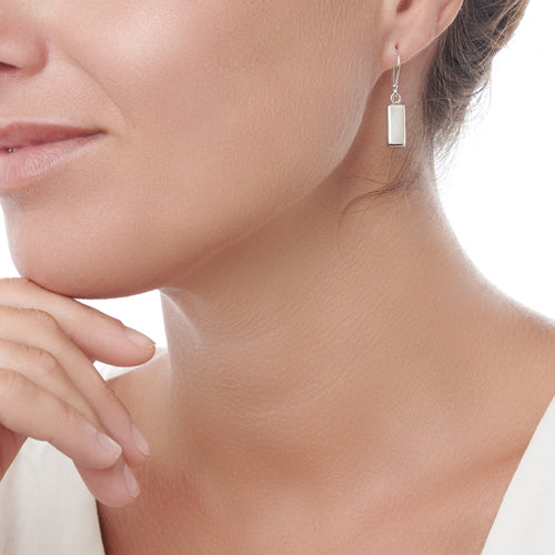 Silver Pillar Earrings