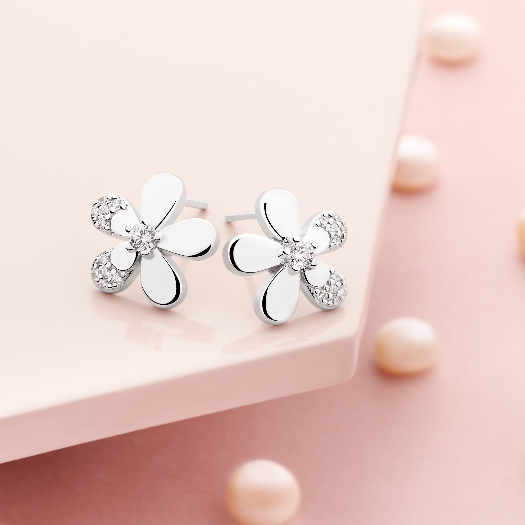 Orecchini A Goccia Dew In Argento Sterling Con Margherita E Placcatura Oro - 6081GD018